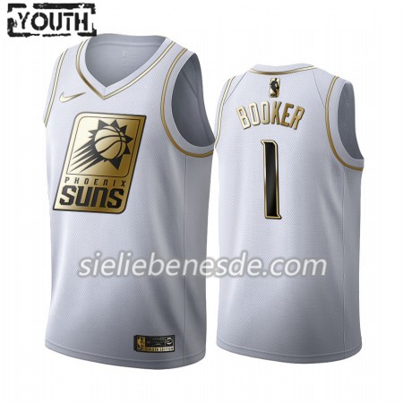 Kinder NBA Phoenix Suns Trikot Devin Booker 1 Nike 2019-2020 Weiß Golden Edition Swingman